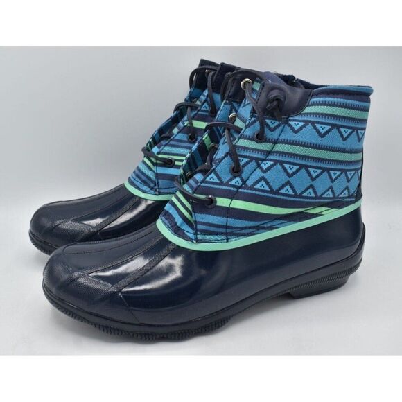 Sperry Top Sider Womens Size 10 Syren Gulf Playa Navy Blue Duck Boots Shoes - Picture 1 of 11